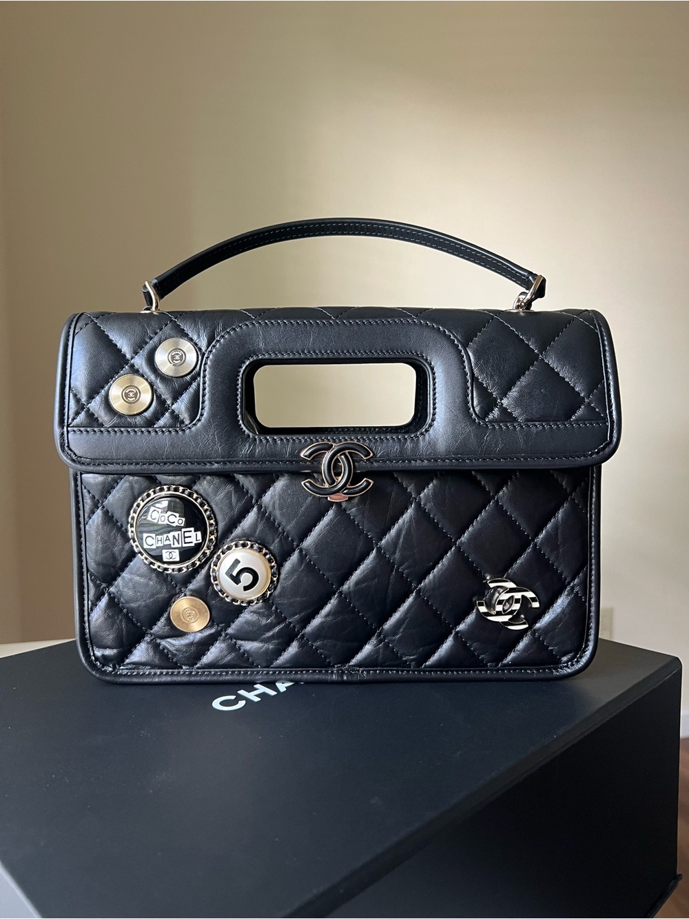 Chanel Charms Handle Cut Flap bag
